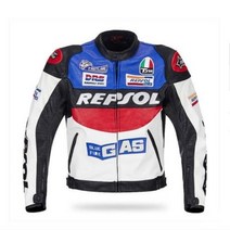 패션 DUHAN 모토 레이싱 자켓 오토바이 GP REPSOL 오토바이 라이딩 가죽 자켓 PU 가죽 폴리 우레탄 오렌지 블루, 없음