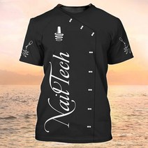 안전 노가다 직업 여성용 티셔츠 프린트 캐주얼 반팔 티 레귤러 네일 전문 유니폼 블라우스 여름 뷰티 작업, 04 B9 ZMZJK-7_05 L