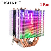 라디에이터 TISHRIC 6 히트 파이프 RGB 4 핀 PWM CPU 쿨러 팬 냉각 AM3/15x/2011/x99 프로세서, 6 Heat Pipes 1 Fan_LGA115X1200