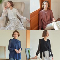[에스연] 레이스 레이어드 티블라우스 4종