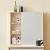 600 화장대상부장 화장품거울수납장 원목 선반대 향수보관, 크림화이트