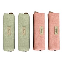 잇츠온 고등학생 대학생 패브릭 필통 4개 세트, 카키+핑크