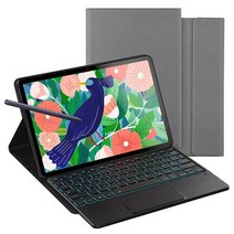 갤럭시탭s7 케이스 북커버 파우치 젤리 키보드 커버 EF-DT970UBKGKR 12.4, 탭 s7 플러스의 경우, 회색