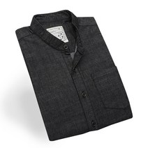 후앙스 크리스챤 차이나 헨리넥 흑청 데님셔츠 ACLST5031