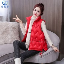 셀럽당 도톰한 가을 겨울 나시 조끼 여 숏 차이나 나시 날씬해 보이는 조끼