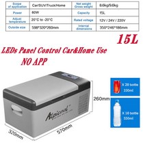 김치냉장고 미니 Alpicool-휴대용 자동차 홈 자동 냉장고 냉동고 15L 12V/24V 피크닉 캠핑 압축기 냉동, 01 15L Without APP