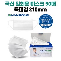 크린케어 일회용 MB필터 마스크 냄새없는 얼큰이 특대형 마스크(21cm) 국내생산 (30SLR) (1PK 50매), 1개, 50개