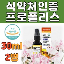 식약처 인증 비 프로폴리스 뿌리는 스프레이 30ml 2병 캐나다산 플라보노이드 항균 항산화 면역력 건강 기능 음식 추천 잇몸 입속 구강 항균 먹는 영양제, 2개