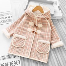 유블리 여아 핑크 체크 코트