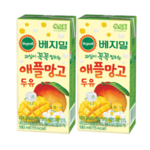 베지밀 과일이 꼭꼭 씹히는 애플망고 두유 190ml 32팩, 베지밀과일이꼭꼭씹히 애플망고 두유 190ml 32팩