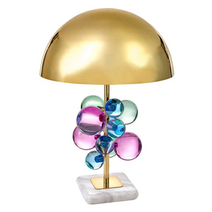 조나단 애들러 버블크리스탈 골드 스탠드, 컬러 크리스탈 볼 + 전원 스위치 버튼