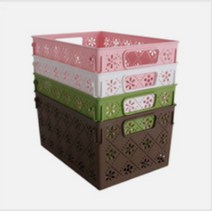 손잡이 멀티 사각소쿠리 플라스틱 바구니 바스켓 4호