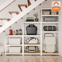 홈던트하우스 시스템선반 800x300x2100 3단 무볼트 다용도 팬트리 철제 수납장, 화이트