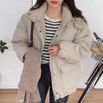 피팅바이유 하스웰론 허리 라인 스트링 누빔 안감 베이지 패딩점퍼 3컬러 rdk591