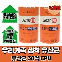 예민한 대장 코어 생 유산균 rgg 잦은 가스 방귀 장 에좋은 유산균 전인화 종근당 락토핏 프로바이오틱스 아연 유산균 2통, 4개월 (패치 증정)
