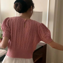 아임아임밀렌 퍼프 꽈배기 하프니트