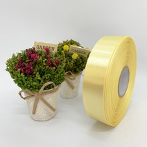 포장 리본 끈 제이제이리본 고밀도주자 20mm 25mm 76컬러 (길이 45M) 공단리본, 연노랑