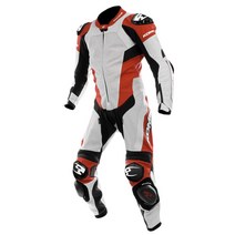 코미네 오토바이 가죽 레이싱 슈트 보호대 (메쉬 이너 ) S-55 WHITE-RED, WHITE-RED-3XL