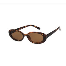 타원 힙한 뿔테 선글라스 틴트 레트로 캣아이 레오파