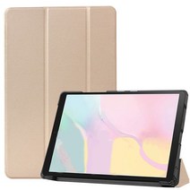 Huawei MediaPad T5 10.1 AGS2-L09 케이스 PU 가죽 트라이 폴드 전자 책 화웨이 AGS2-W09 태블릿 슬리브 스탠드 커버, [01] T5 101, [05] Gold