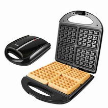 커피콩빵 기계 와플 샌드위치 아침 토스트 메이커 핫, 블랙 1400W 6091 샌드위치