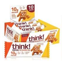 Think! 치커리 루트 프로틴 바 솔티드 카라멜 1.4온스 10개, Lemon Crisp, 10 Count (Pack of 1)