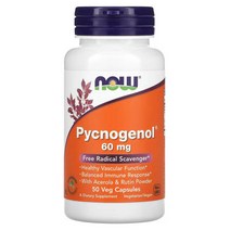 나우푸드 피크노제놀 Pycnogenol 60 mg 50 식물성 캡슐 아세로라 분말 가루, 1개, 기본