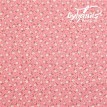 바이핸즈 면20수 피드색 꽃무늬 패브릭 퀼트 원단 - 1/2yd, 28.미니-핑크