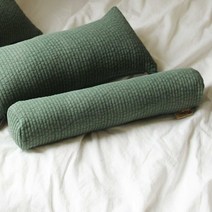 한잠푹 경추목베개 피그먼트 세트 편백나무 메밀 종아리 원통 수면경추베개, 그린, 편백