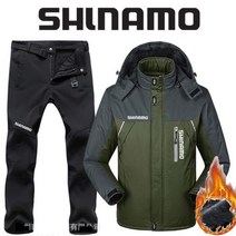 SHLNAMO 자켓 바지 여름낚시복 우의 내피 고어텍스 두껍고 따뜻한 플리스 낚시 의류 남자용 플러스 사이즈 반사 등산 의류 겨울 107029, 4XL, 녹색 1