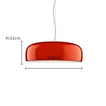 식탁등 포인트등 주방조명 이탈리아 스미스필드 샹들리에 오리지널 크리에이티브 레스토랑 거실 침실 원형 장식 식탁 낚싯줄 램프, 10 레드 라지 D60*H21cm