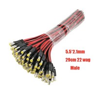 5.5x2.5 DC 전원 커넥터 와이어 남성 여성 케이블 24V 12V 5V 어댑터 플러그 TV 5050 2835 LED 테이프 빛 5.5*2.5mm, [01] 20 PCS, [03] 5.5-2.1 Male
