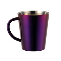이중 벽 스테인레스 스틸 커피 머그잔 300ml 휴대용 레인보우 컵 여행 텀블러 밀크 티 더블 오피스 워터 개, purple_2PCS