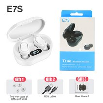 가성비 블루투스 이어폰 E7S 새로운 업그레이드 무선 블루투스 5.2 헤드셋 스포츠 방수 헤드폰 음질 지연, 08 E7S White