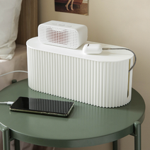 오브민 모던 템바보드 멀티탭 케이블 정리함 대형, 화이트