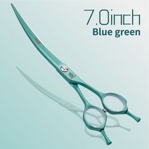 Fenice-전문가용 JP440C 컬러풀 6.25 amp 7.0 인치 곡선 손질 가위 애완 동물 트리밍 스틸아지 고양이용, 01 7.0 blue green