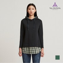 올리비아로렌 비비올리비아 체크 후드 티셔츠_VVCALWF8121