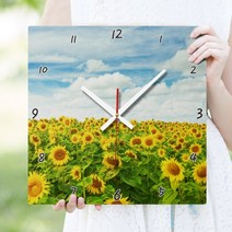 ck096-기분좋은해바라기인테리어벽시계, A타입-원형