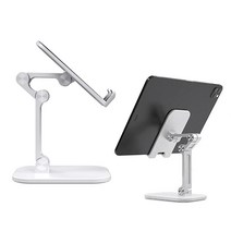 라이노핏 4관절 휴대폰 태블릿 탁상용 거치대, 화이트, 1개