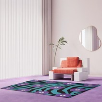 퍼플러그 플라워패턴 독특한카펫