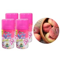 산도깨비 자동분사 방향제 리필용 향기속으로 복숭아향 290ml 4개