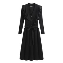 레드 니트 원피스 하객룩 슬림 V넥 긴팔 결혼식패션 가을 겨울 오피스룩 N34