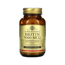 Solgar 솔가 비오틴 5000 mcg 50정 베지 캡슐 바이오틴 Biotin 글루텐프리 비건 솔땡 고약사 약들약