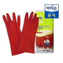 마미손 짧은고무장갑 10켤레, 레드, 소(S), 1개