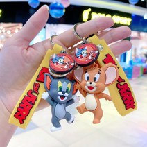 조하네샵 톰과 제리 캐릭터 입체 피규어 키링 체인 열쇠고리 키홀더 가방고리