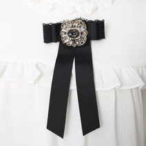 제이엠코 사각 큐빅골지리본브로치 패션리본 옷핀