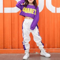 유블리 여아 아동 크롭티 조거팬츠 힙합 댄스 투피스 세트