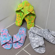 헤라칸 지압슬리퍼 건강 양면 지압 거실화, 옐로우L, 1개