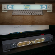 PC 유선 LED 우퍼 사운드바 스피커, 화이트