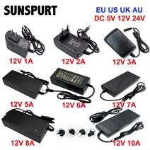 다운트랜스 변압기 DC 5V 12V 24V 조명 변압기 AC 110V 220V 스위칭 전원 공급 장치 1A 2A 3A 5A 6A 8A LED, 02 DC 12V_01 EU_05 6 A